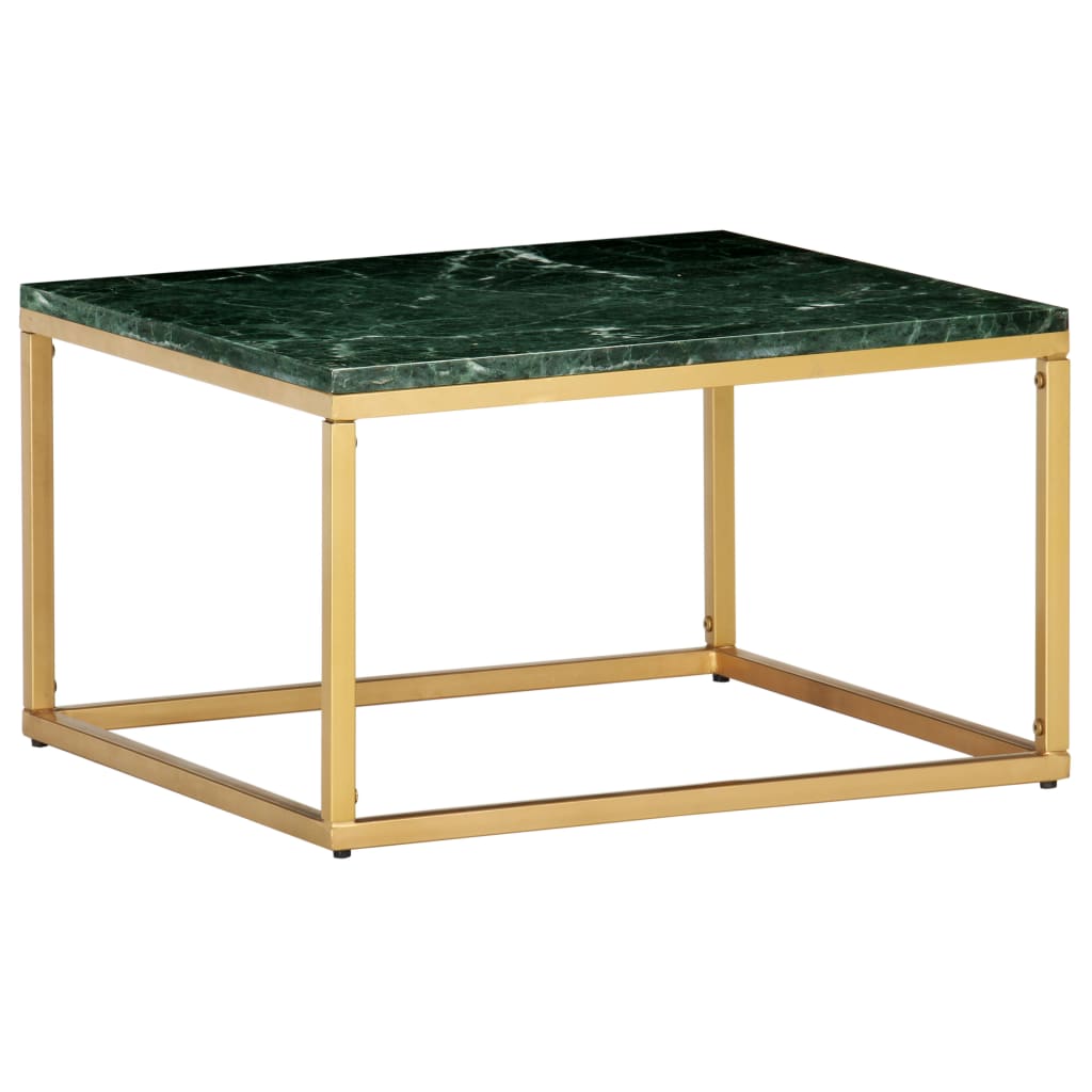 vidaXL Coffee Table Green 60x60x35 cm Real Stone with Marble Texture