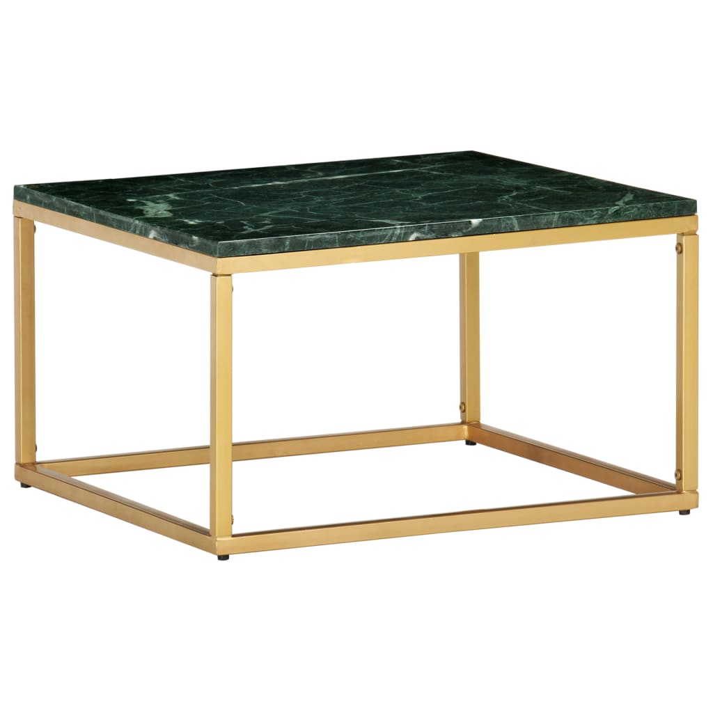 vidaXL Coffee Table Green 60x60x35 cm Real Stone with Marble Texture