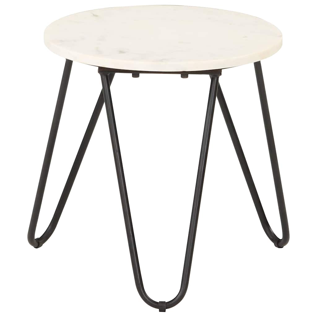 286443 vidaXL Coffee Table White 40x40x40 cm Real Stone with Marble Texture