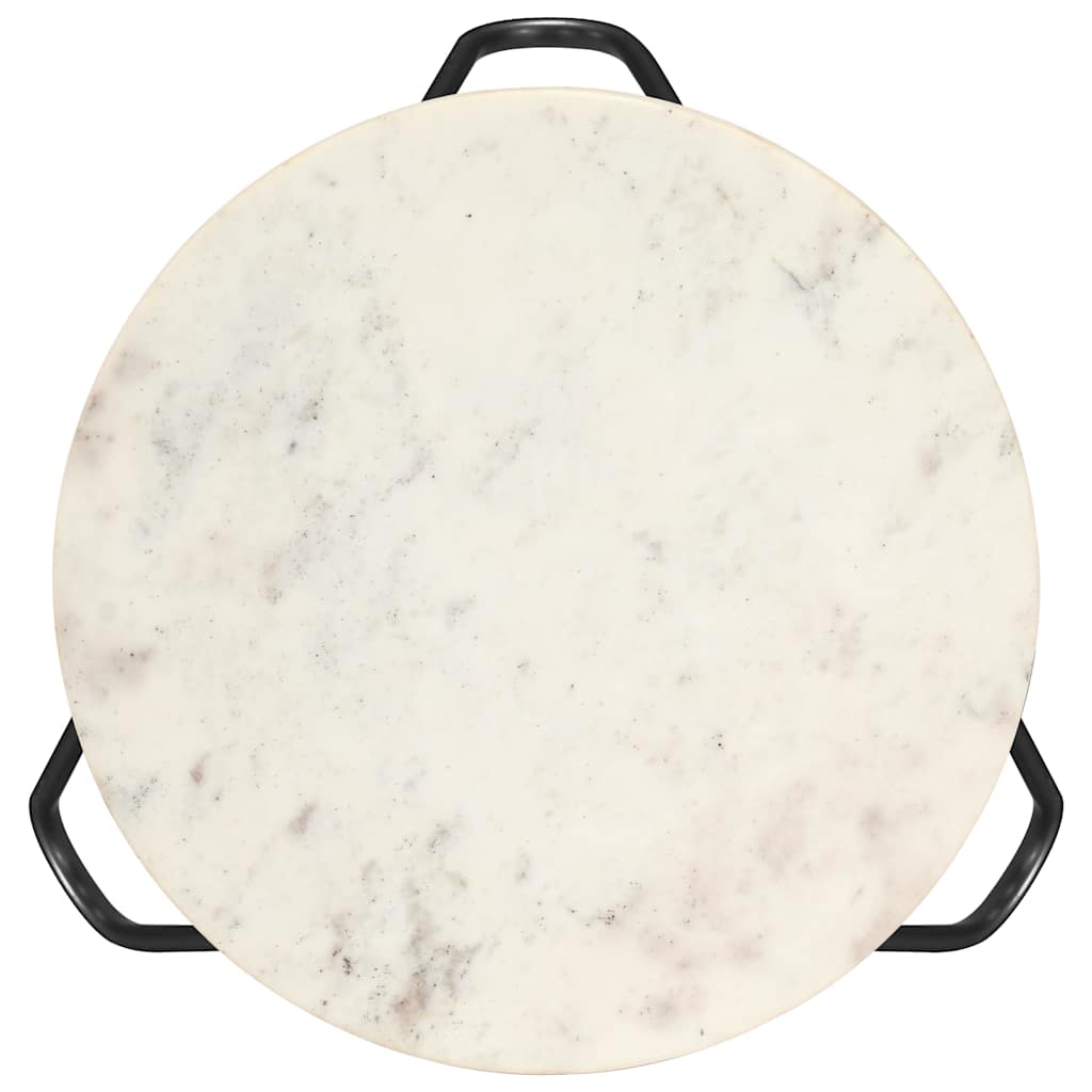 286443 vidaXL Coffee Table White 40x40x40 cm Real Stone with Marble Texture