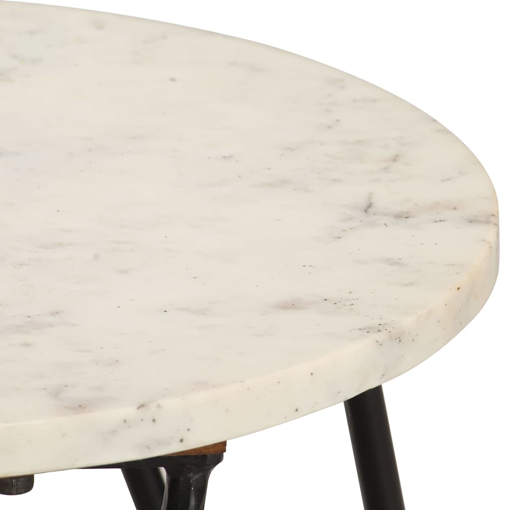 286443 vidaXL Coffee Table White 40x40x40 cm Real Stone with Marble Texture