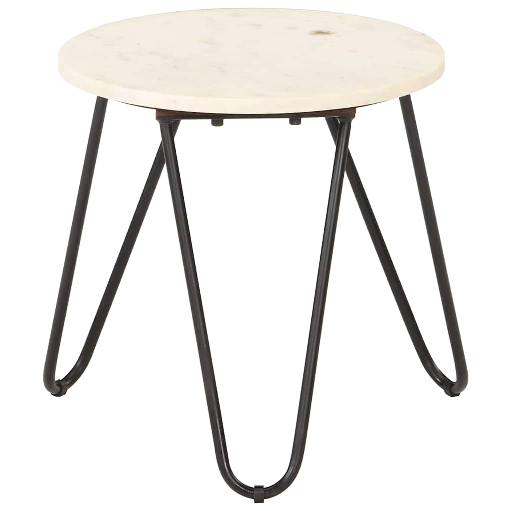 286443 vidaXL Coffee Table White 40x40x40 cm Real Stone with Marble Texture