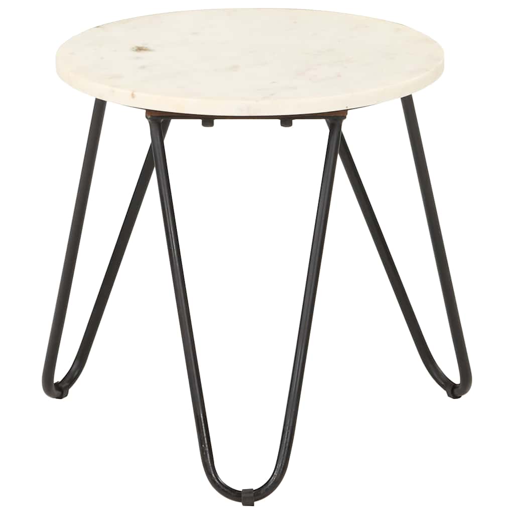286443 vidaXL Coffee Table White 40x40x40 cm Real Stone with Marble Texture
