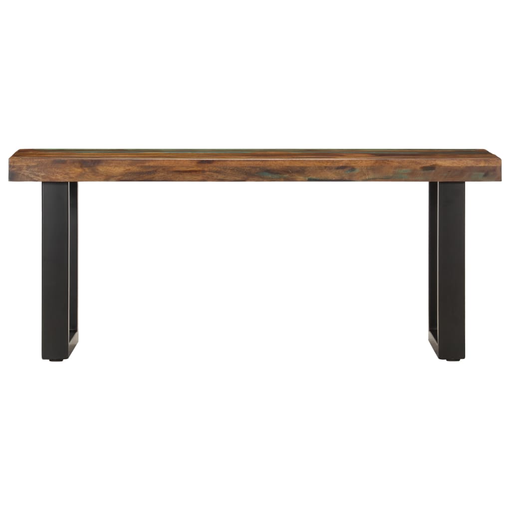 vidaXL Bench 110 cm Solid Reclaimed Wood and Steel