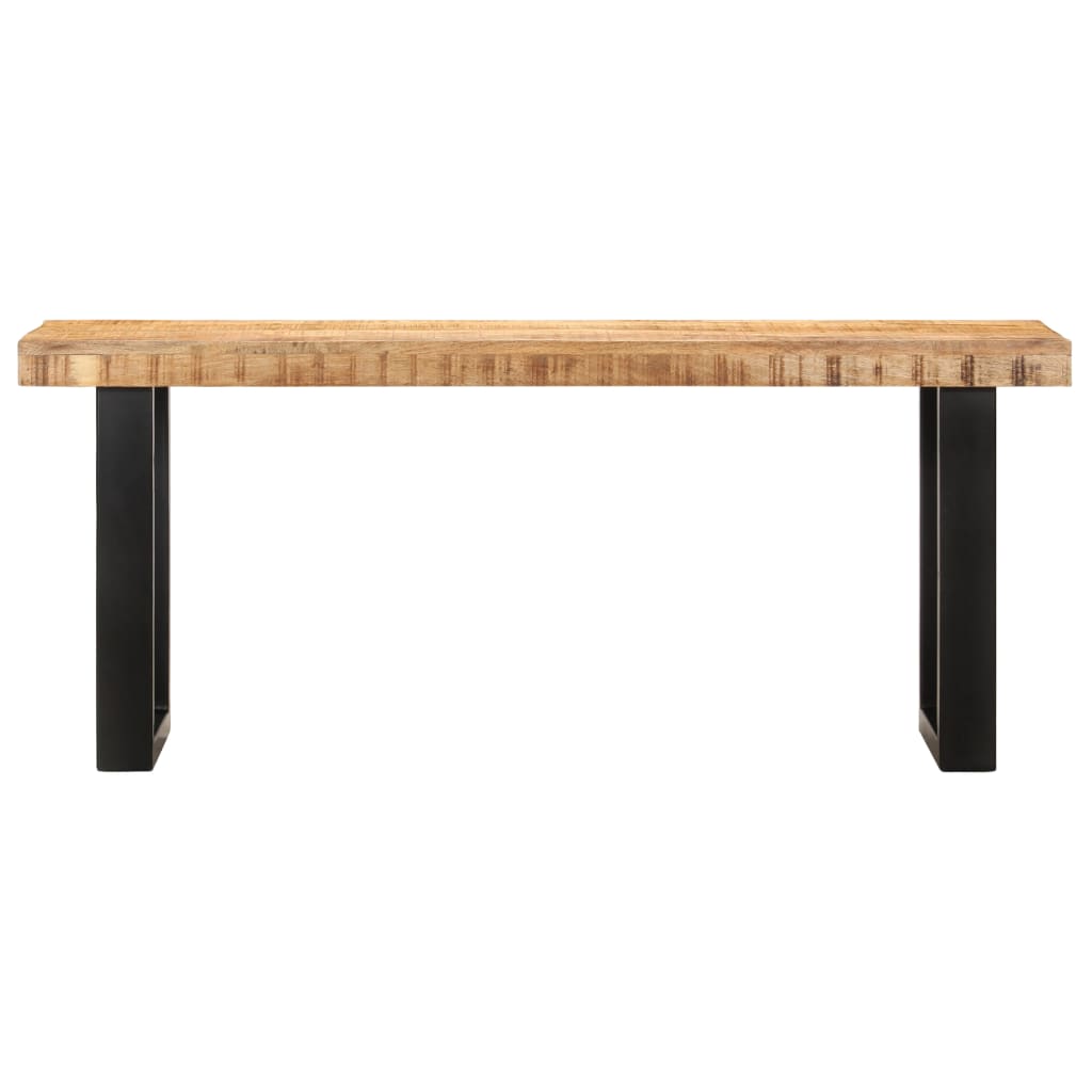 vidaXL Bench 110 cm Solid Rough Mango Wood and Steel