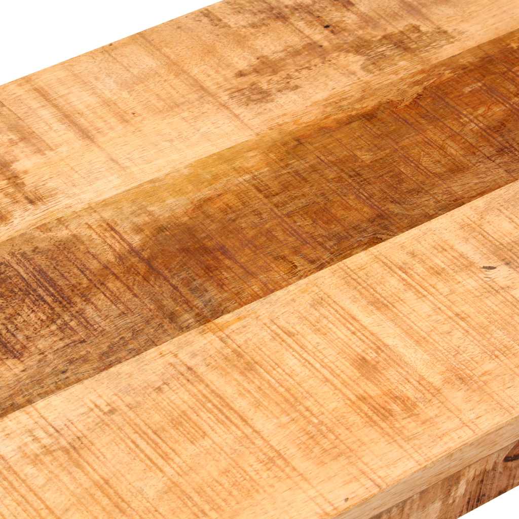 Bench 160 cm Solid Rough Mango Wood and Steel