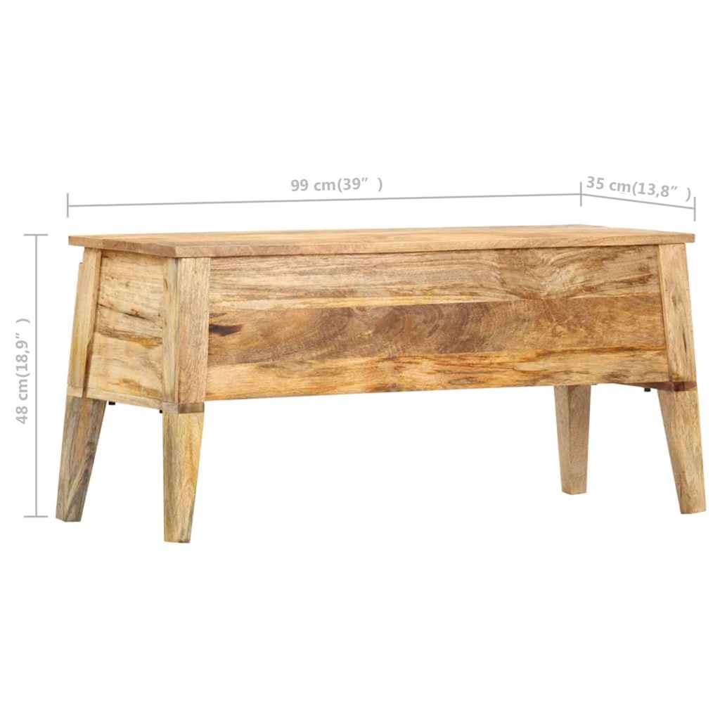 286462 vidaXL Storage Box 99x35x48 cm Solid Mango Wood