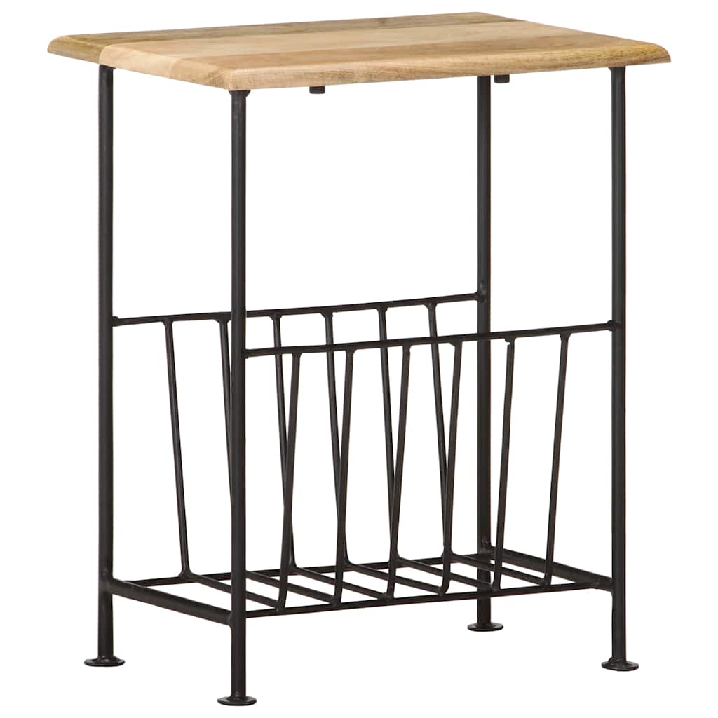 286465 vidaXL Magazine Rack 40x30x50 cm Solid Mango Wood and Steel