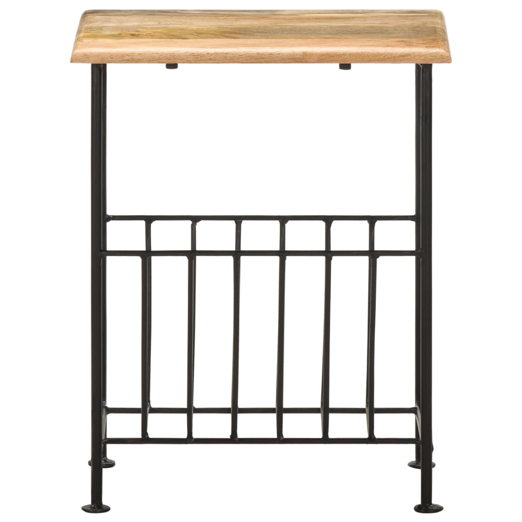 Magazine Rack 40x30x50 cm Solid Mango Wood and Steel