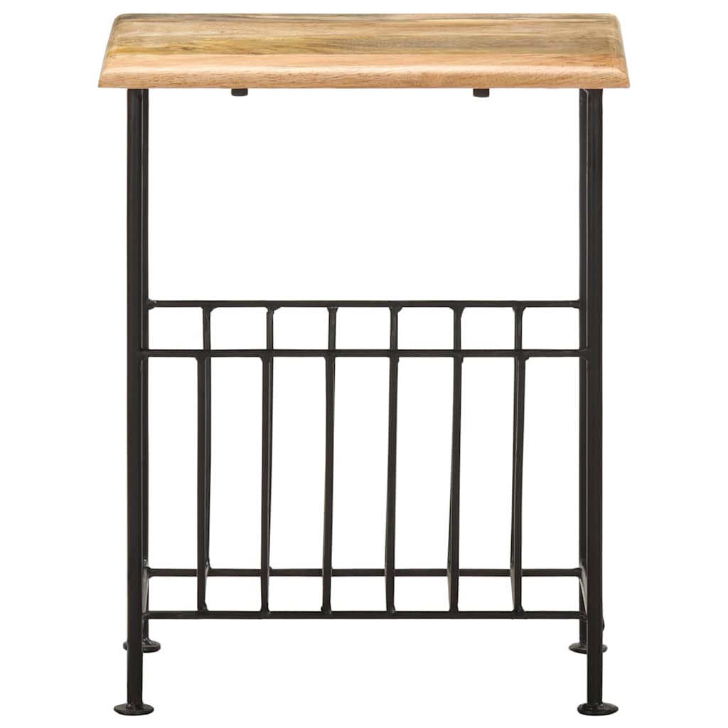 286465 vidaXL Magazine Rack 40x30x50 cm Solid Mango Wood and Steel
