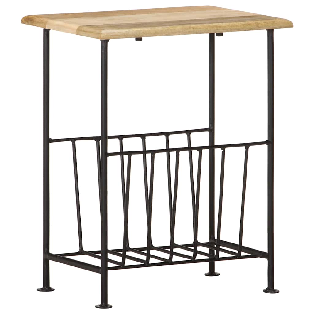 286465 vidaXL Magazine Rack 40x30x50 cm Solid Mango Wood and Steel
