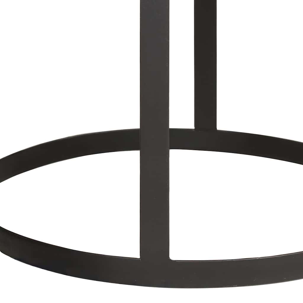286470 vidaXL Round Side Tables 2 pcs Solid Mango Wood and Steel