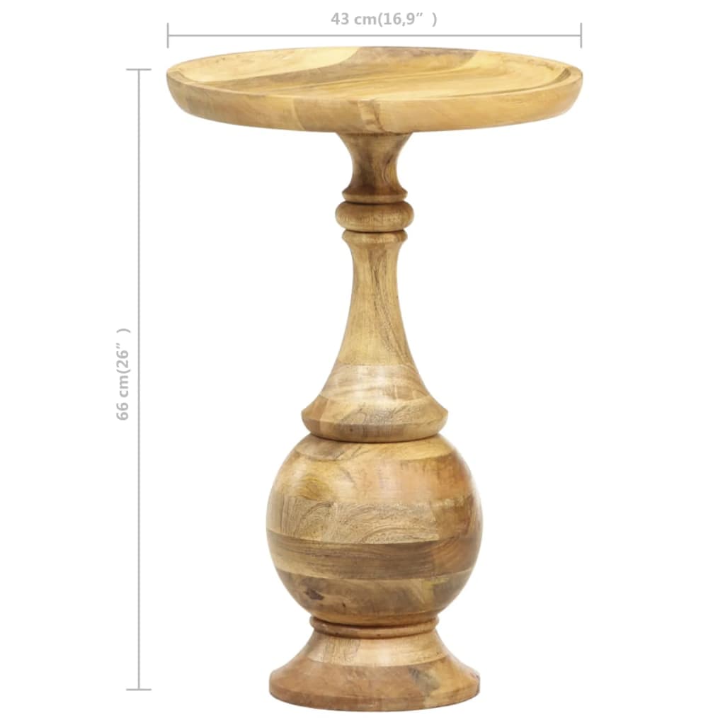 Round Side Table 43x43x66 cm Solid Mango Wood