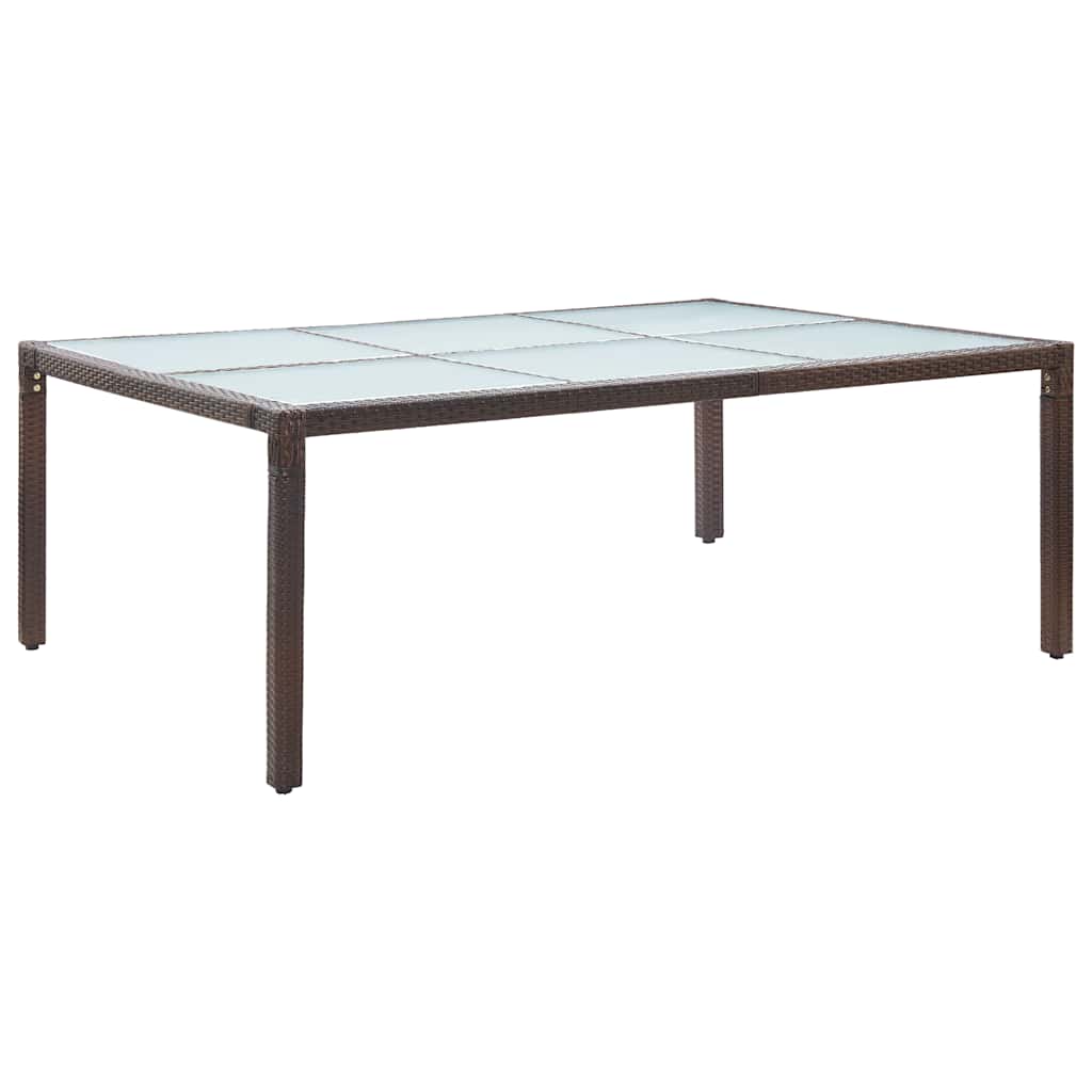46128 vidaXL Outdoor Dining Table Brown 200x150x74 cm Poly Rattan