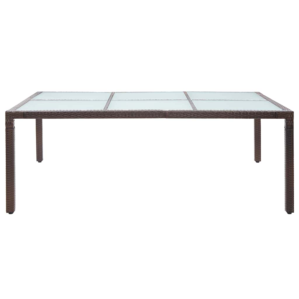 46128 vidaXL Outdoor Dining Table Brown 200x150x74 cm Poly Rattan