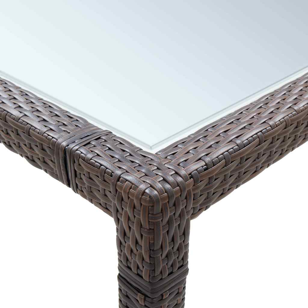 46128 vidaXL Outdoor Dining Table Brown 200x150x74 cm Poly Rattan