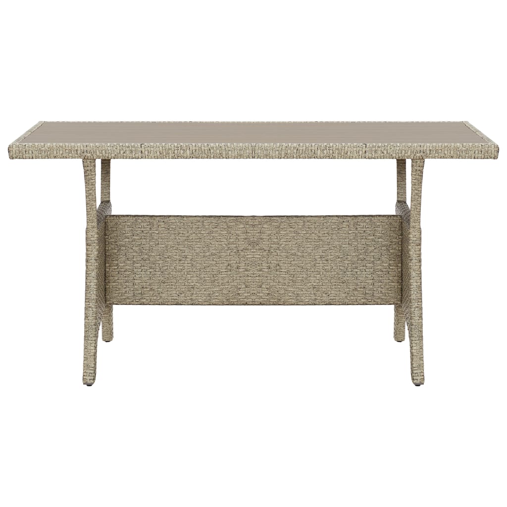 vidaXL Garden Table Grey 130x70x66 cm Poly Rattan