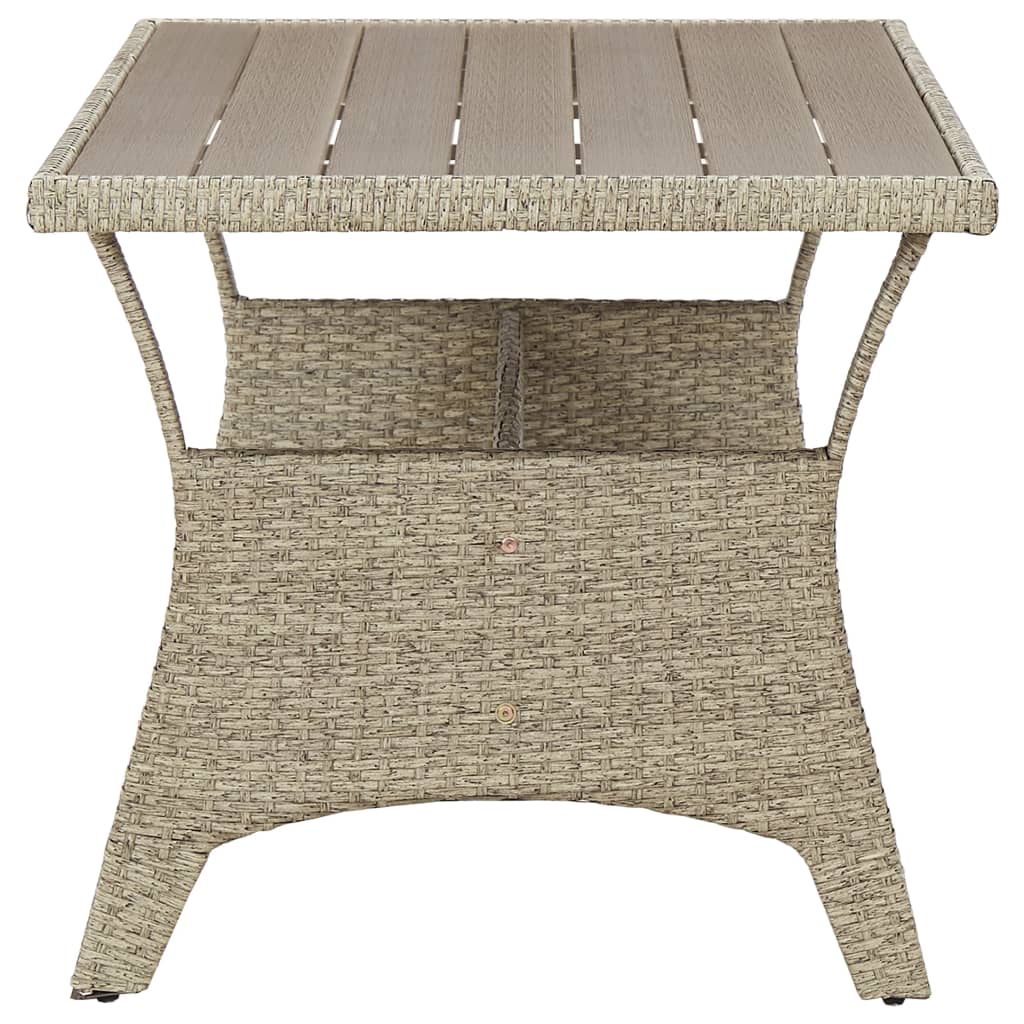 vidaXL Garden Table Grey 130x70x66 cm Poly Rattan