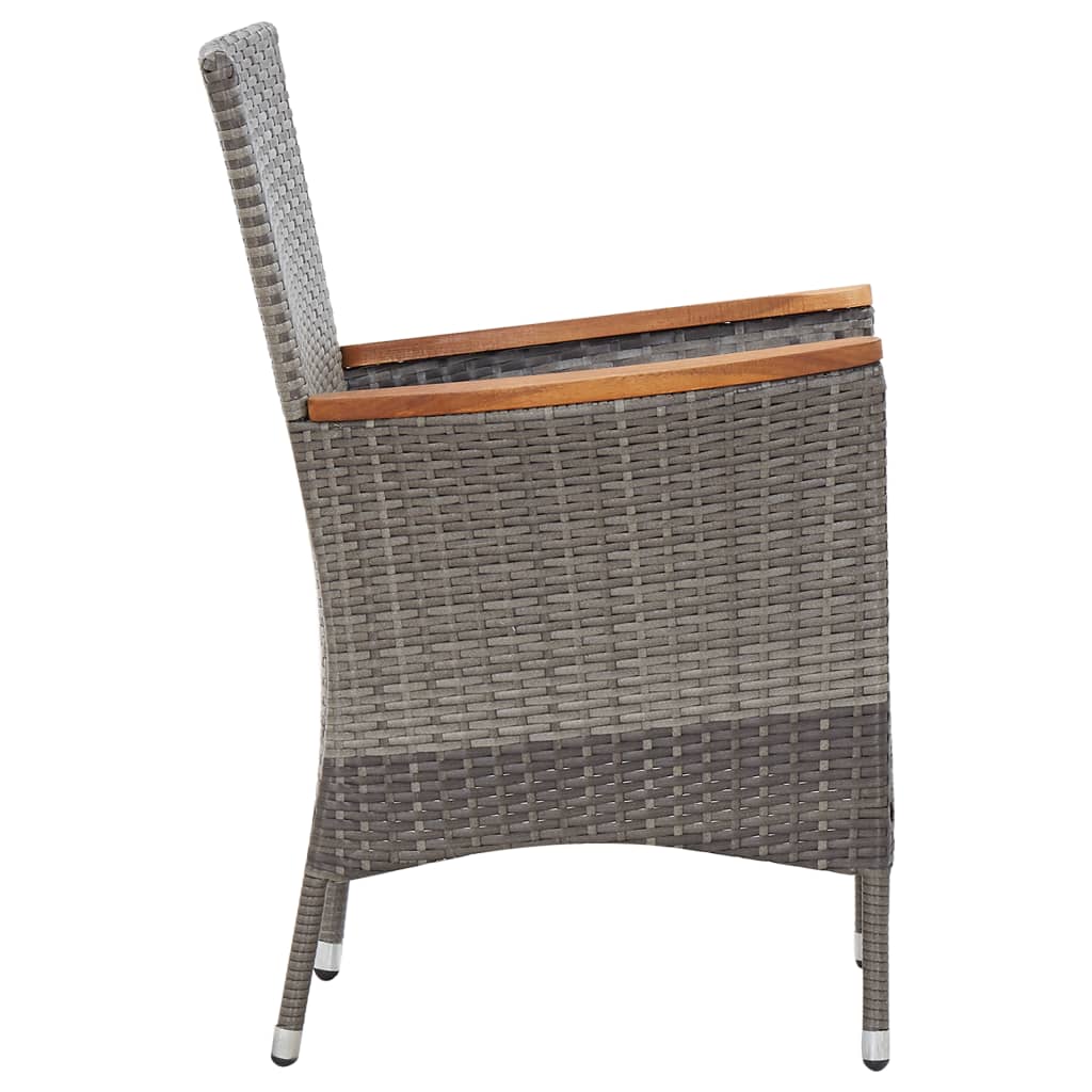 46083 vidaXL 9 Piece Garden Dining Set with Cushions Poly Rattan Grey