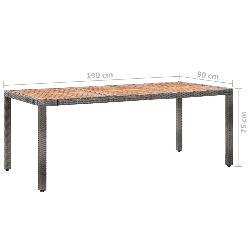 46083 vidaXL 9 Piece Garden Dining Set with Cushions Poly Rattan Grey