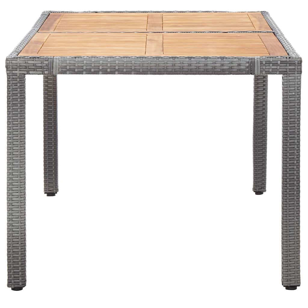46084 vidaXL 7 Piece Garden Dining Set with Cushions Poly Rattan Grey