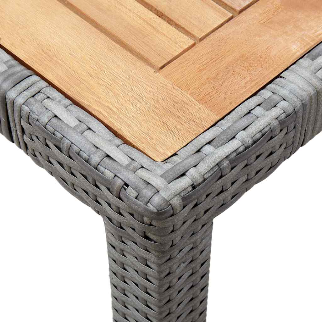 46084 vidaXL 7 Piece Garden Dining Set with Cushions Poly Rattan Grey