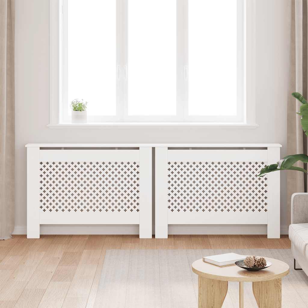 Radiator Covers 2 pcs White 112x19x81.5 cm MDF
