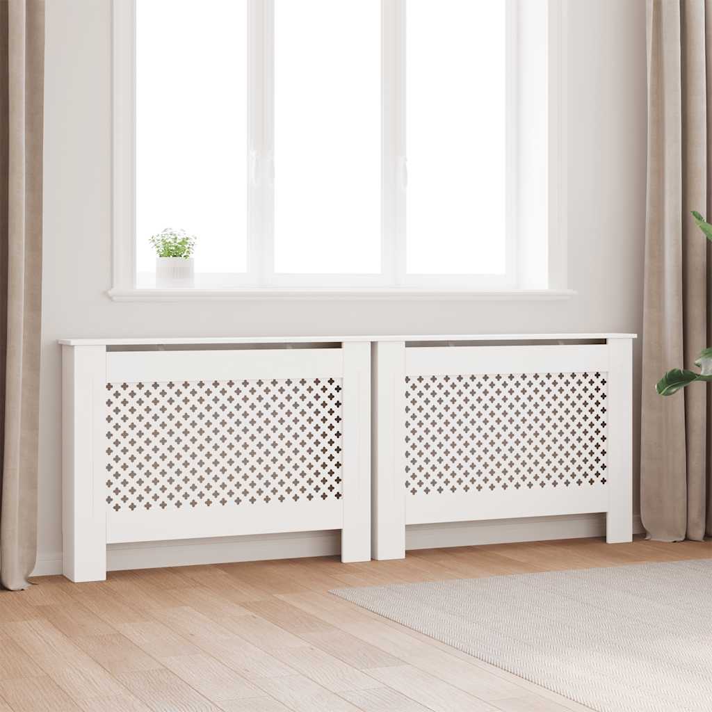 Radiator Covers 2 pcs White 112x19x81.5 cm MDF