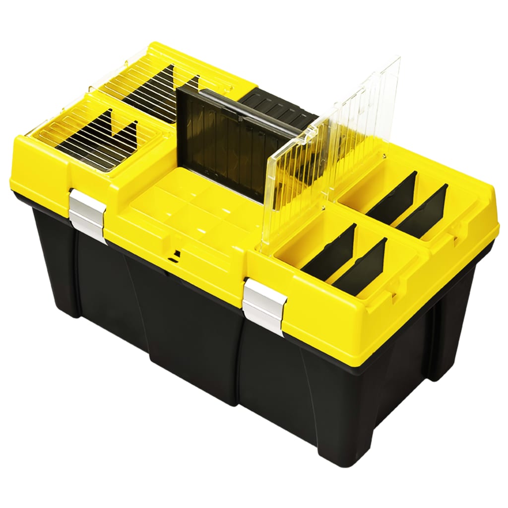 vidaXL Tool Box Plastic 595x337x316 mm Yellow