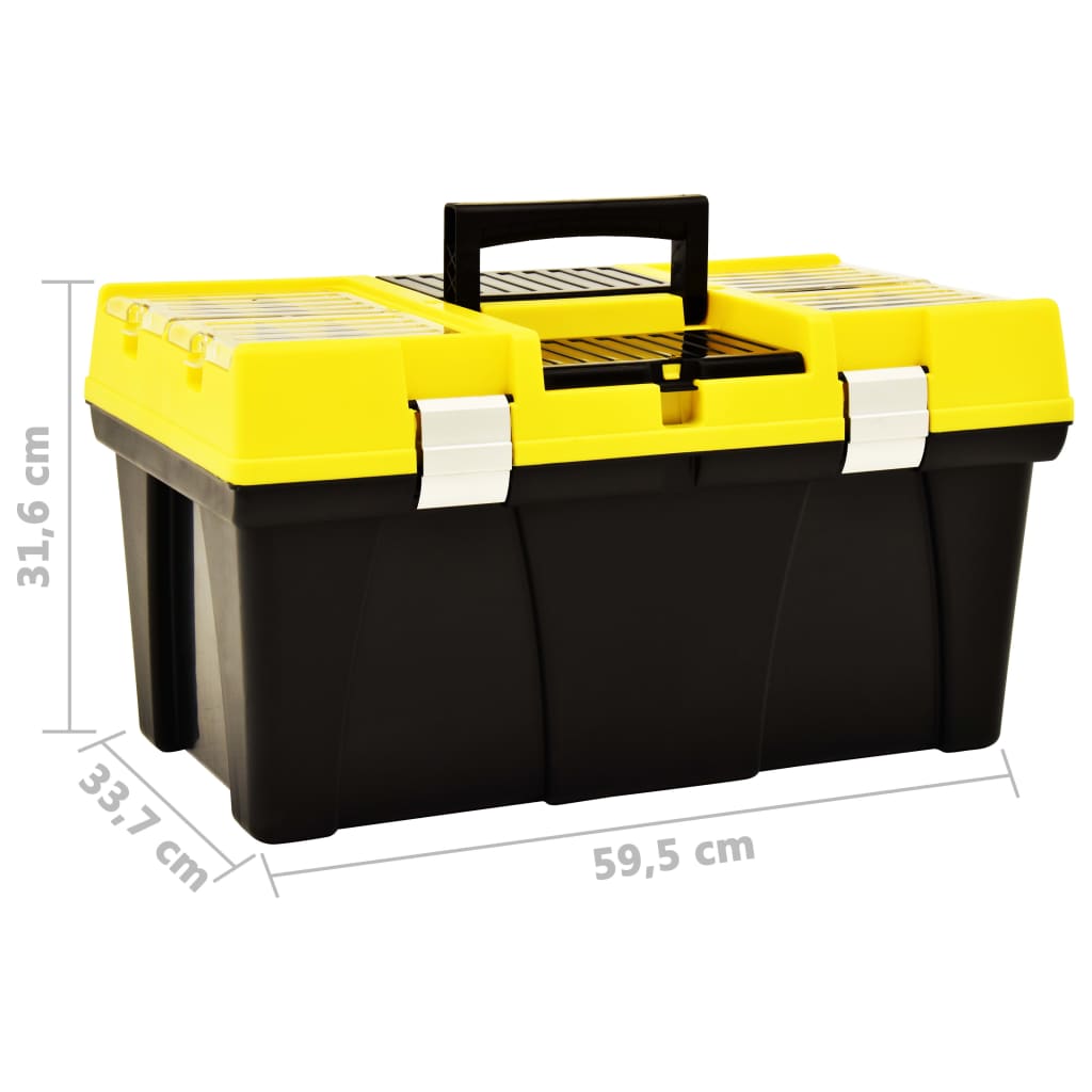 vidaXL Tool Box Plastic 595x337x316 mm Yellow