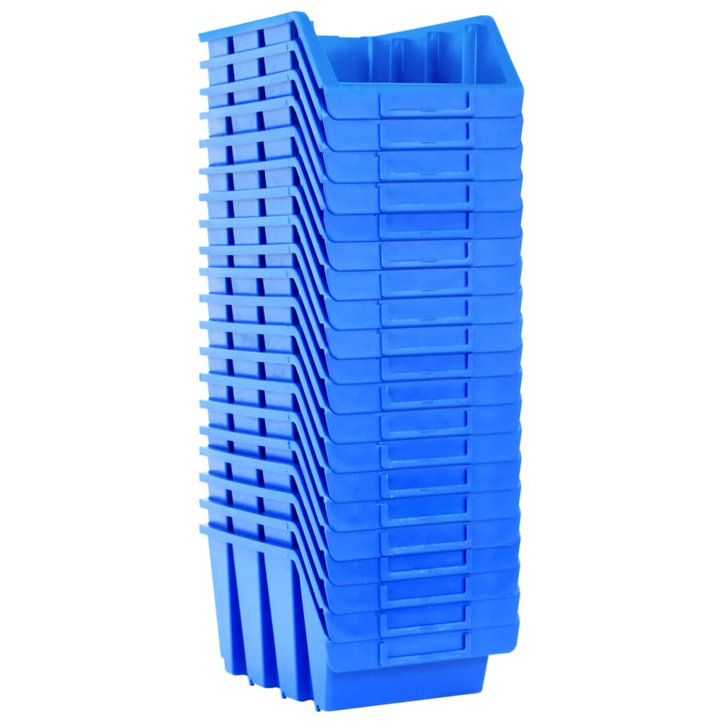 vidaXL Stacking Storage Bins 20 pcs Blue Plastic