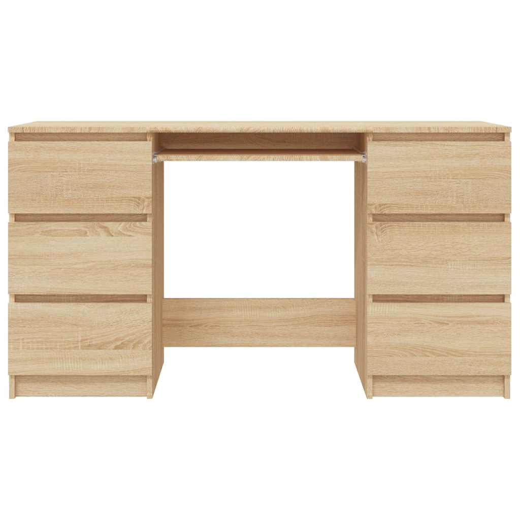 800813 vidaXL Writing Desk Sonoma Oak 140x50x77 cm Engineered Wood