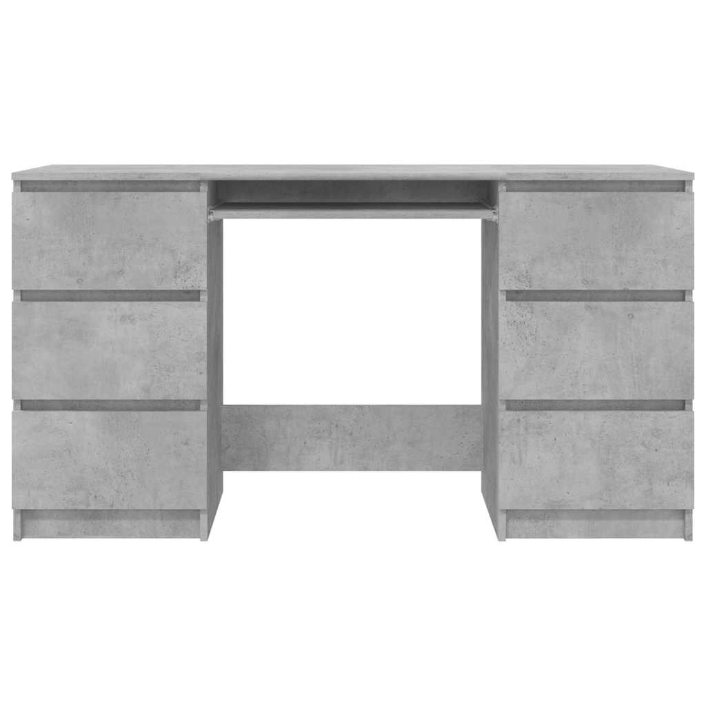 800814 vidaXL Writing Desk Concrete Grey 140x50x77 cm Engineered Wood