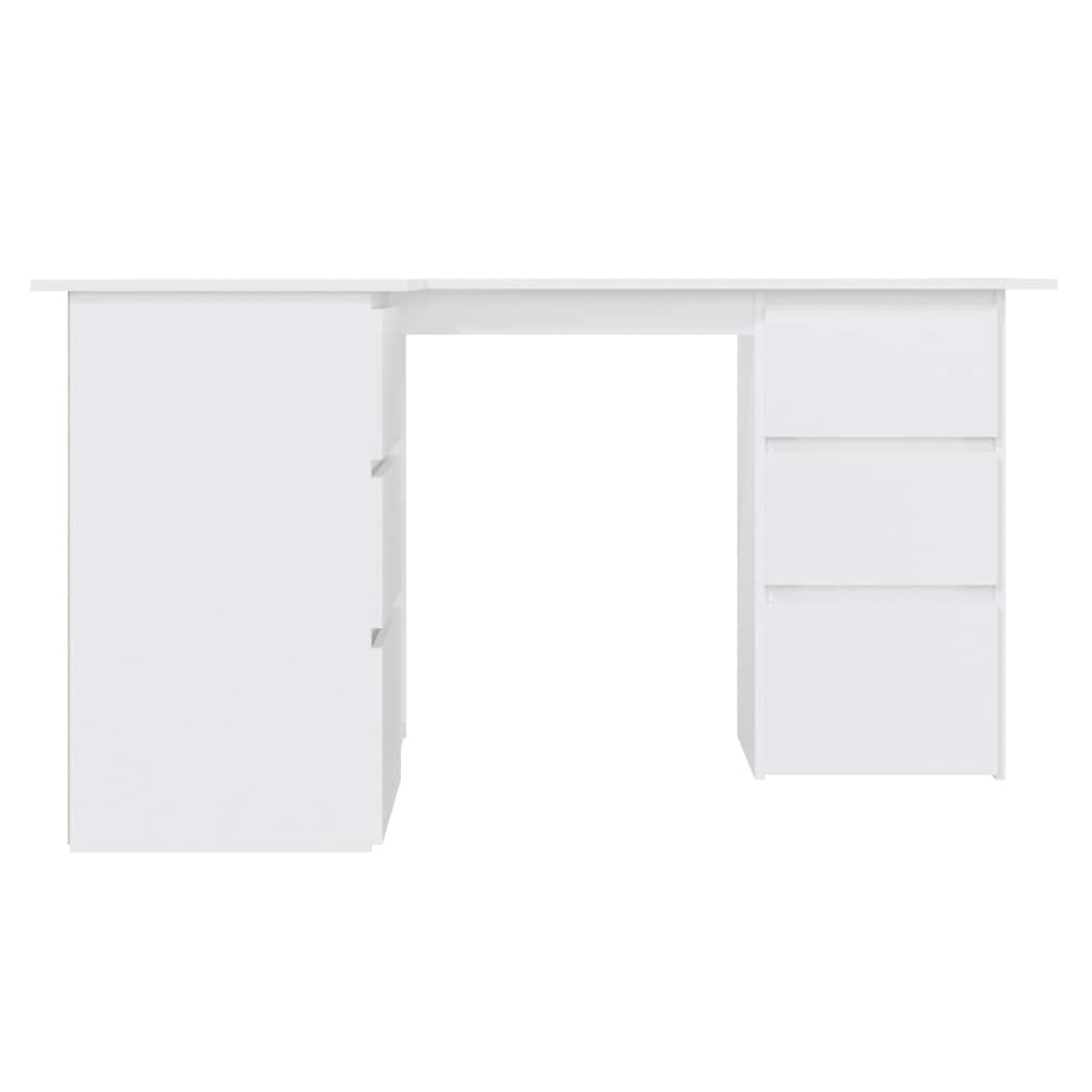 801089 vidaXL Corner Desk White 145x100x76 cm Engineered Wood