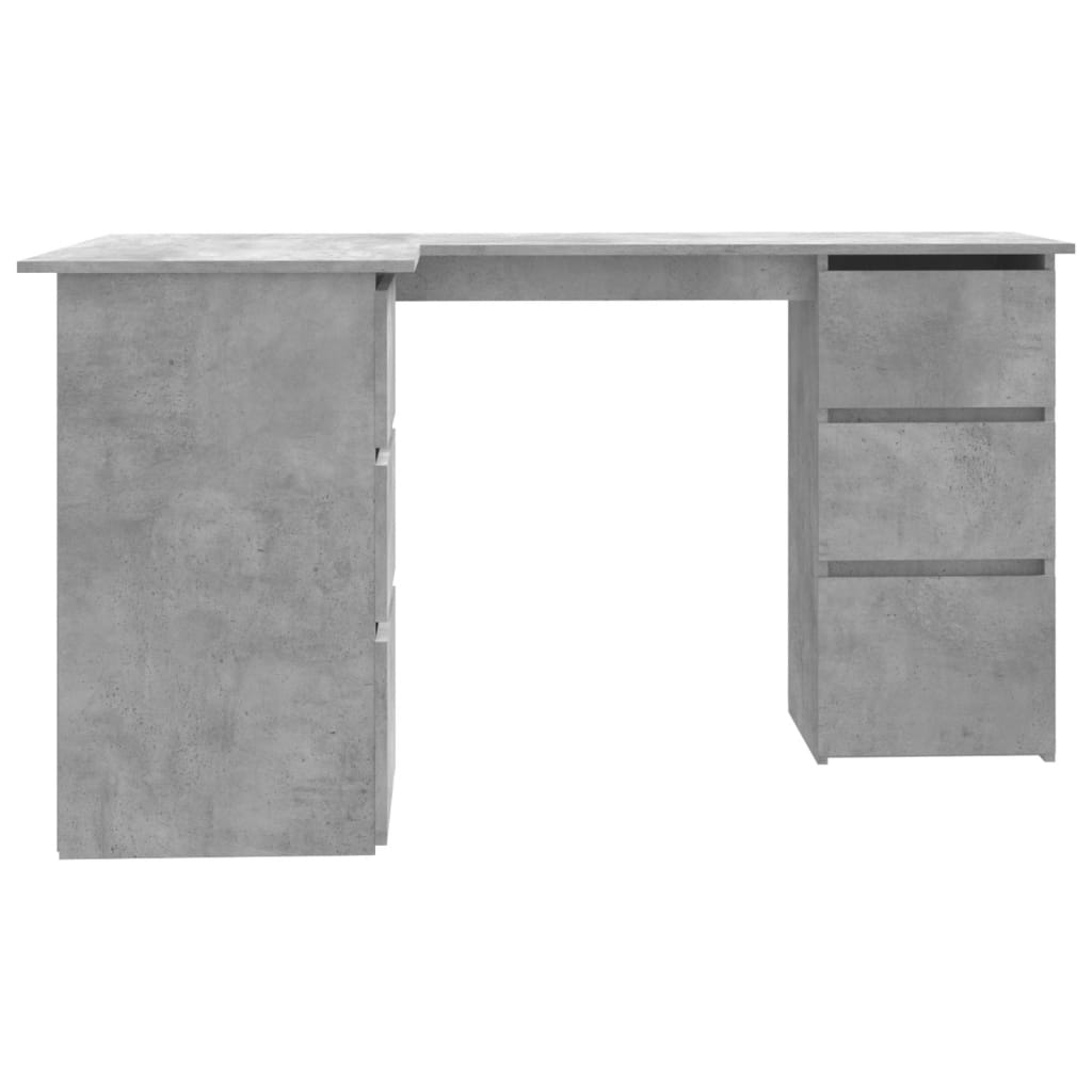 vidaXL Corner Desk Concrete Grey 145x100x76 cm Engineered Wood