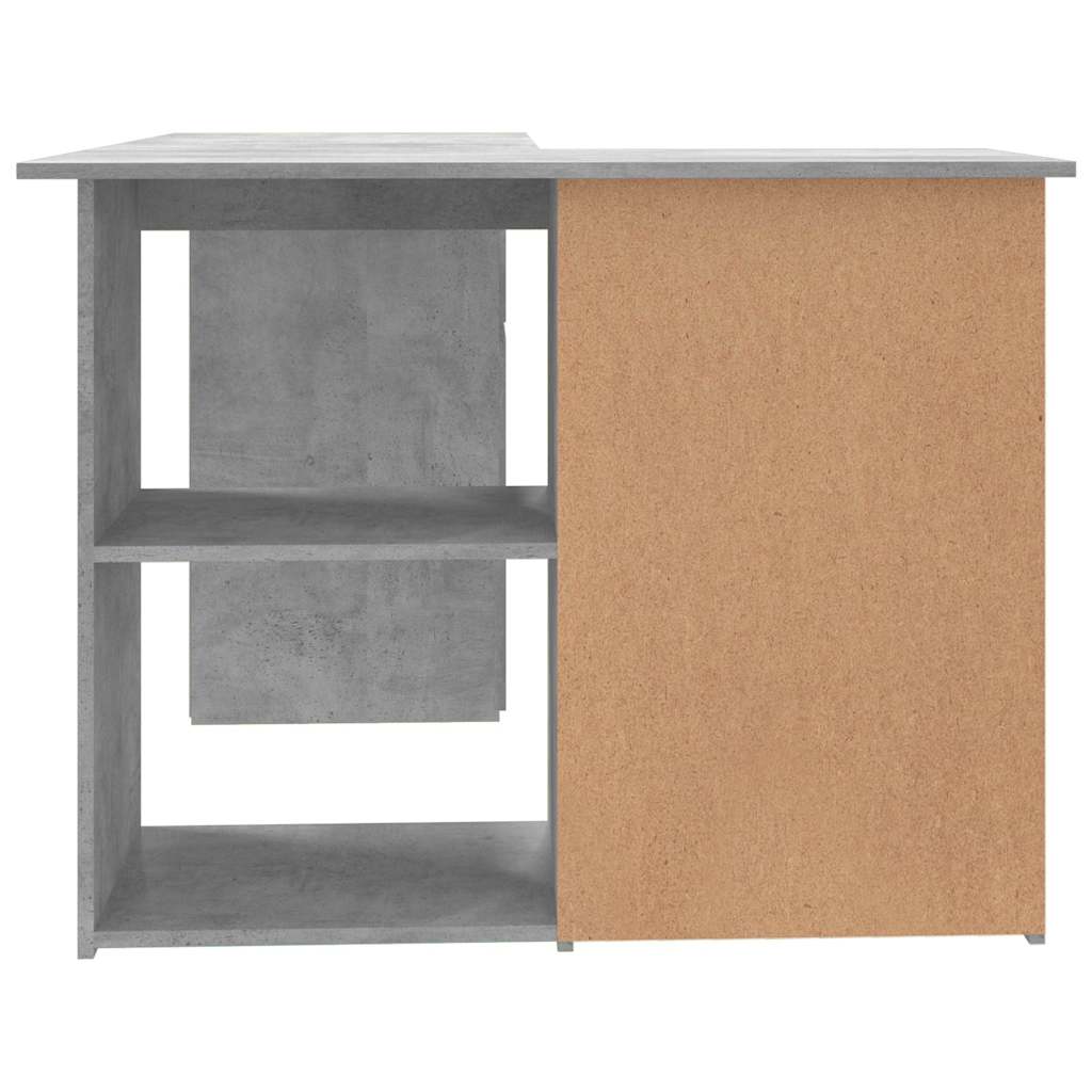 801093 vidaXL Corner Desk Concrete Grey 145x100x76 cm Engineered Wood