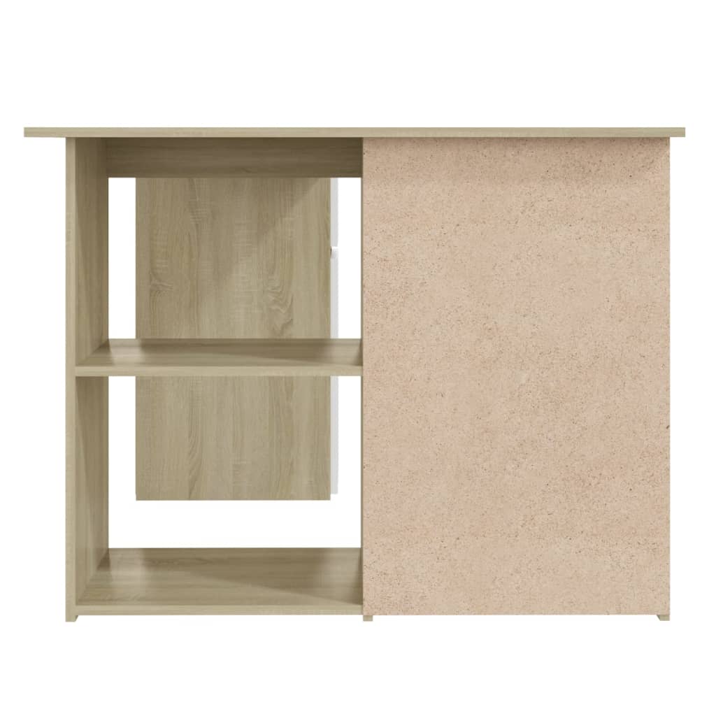 vidaXL Corner Desk White and Sonoma Oak 145x100x76 cm Engineered Wood