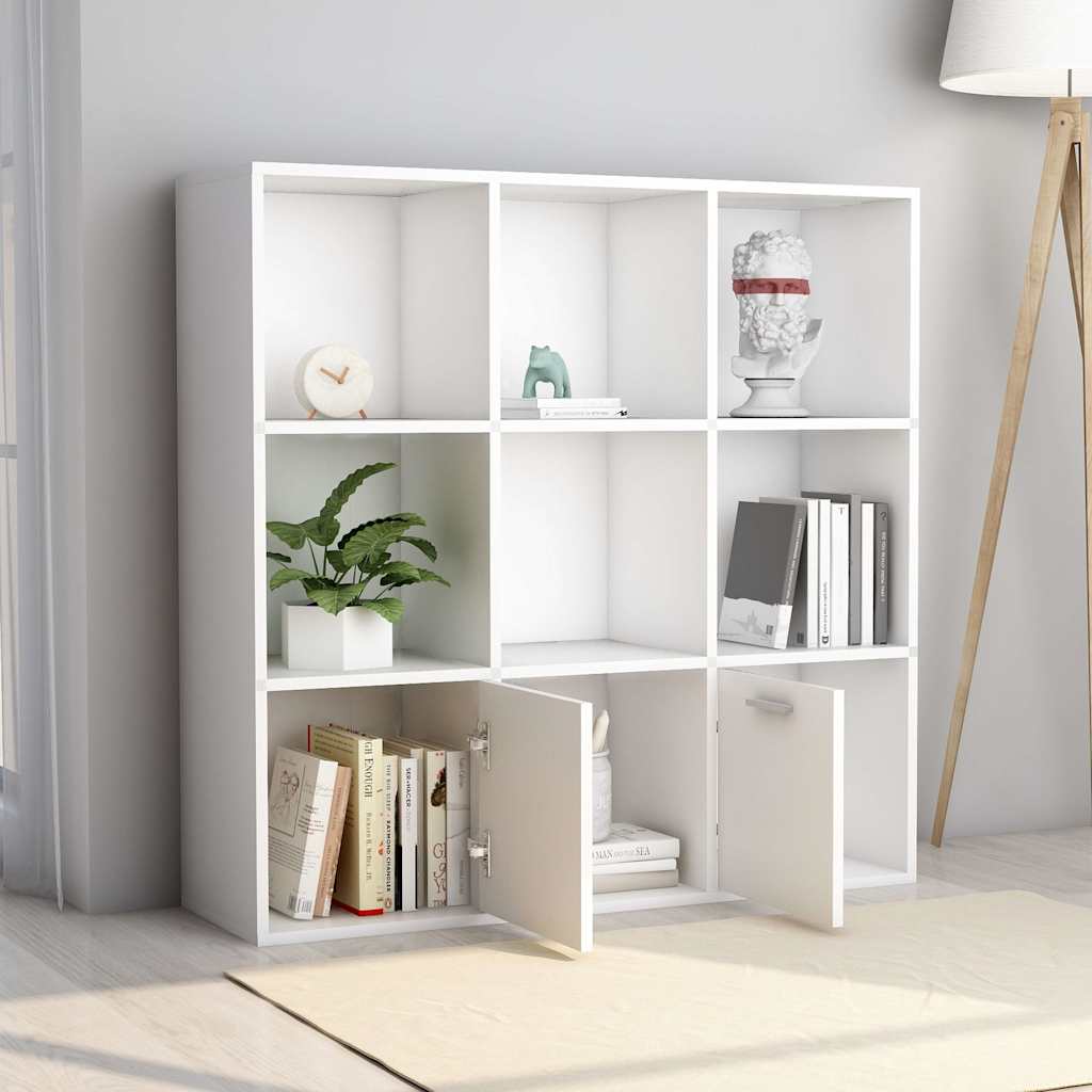 Cabinet | White | Engineered Wood | 98 cm | Book Cabinet | Rectangular