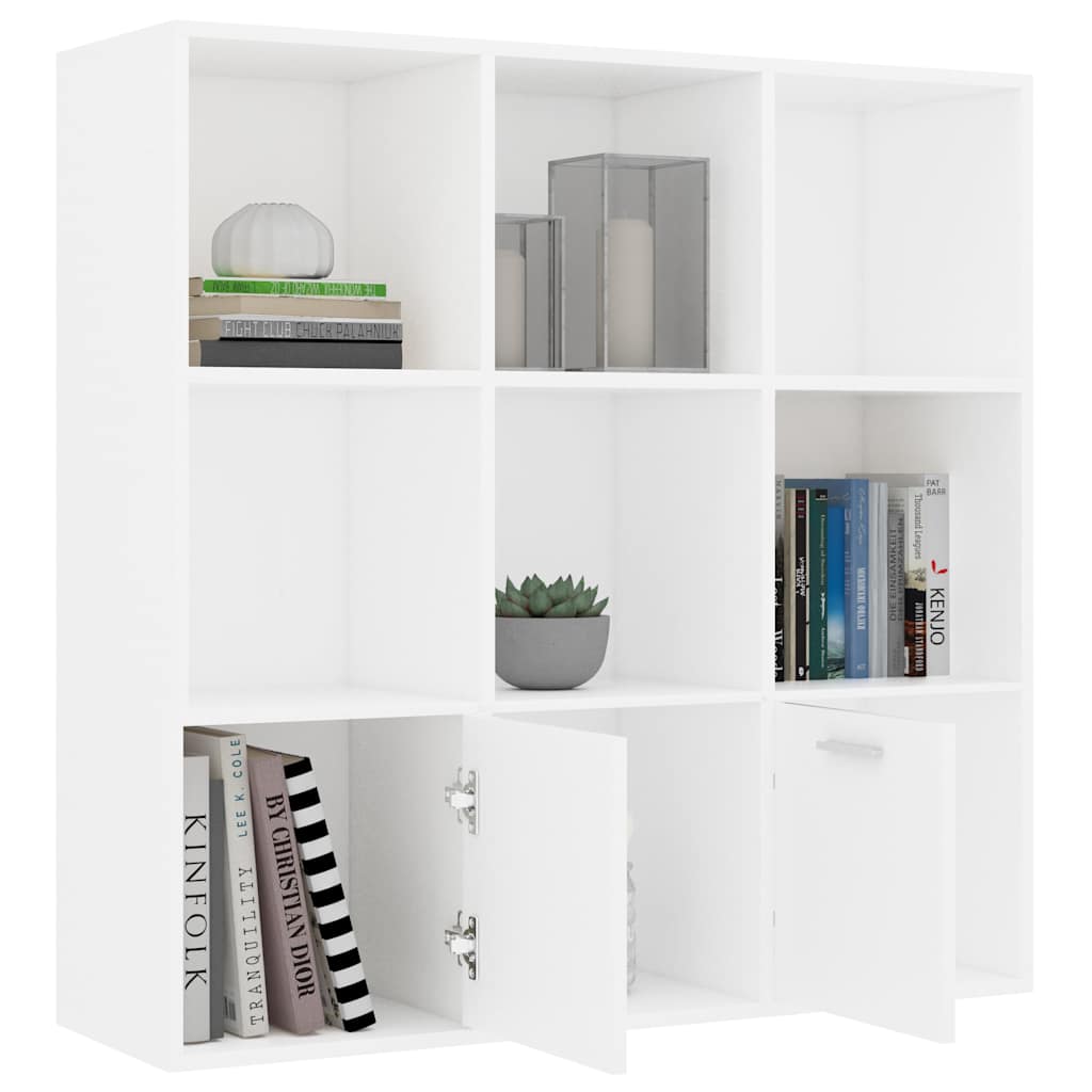 Cabinet | White | Engineered Wood | 98 cm | Book Cabinet | Rectangular