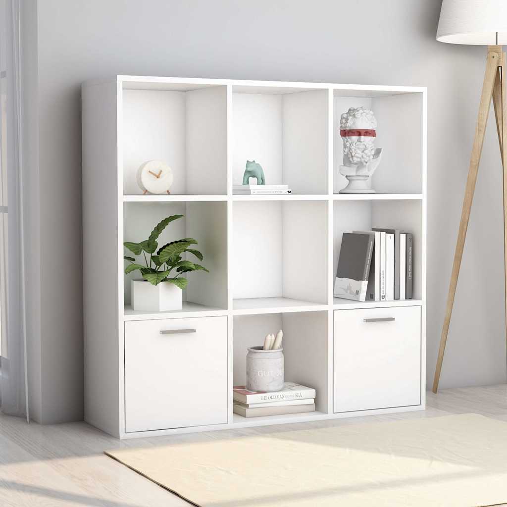 Cabinet | White | Engineered Wood | 98 cm | Book Cabinet | Rectangular