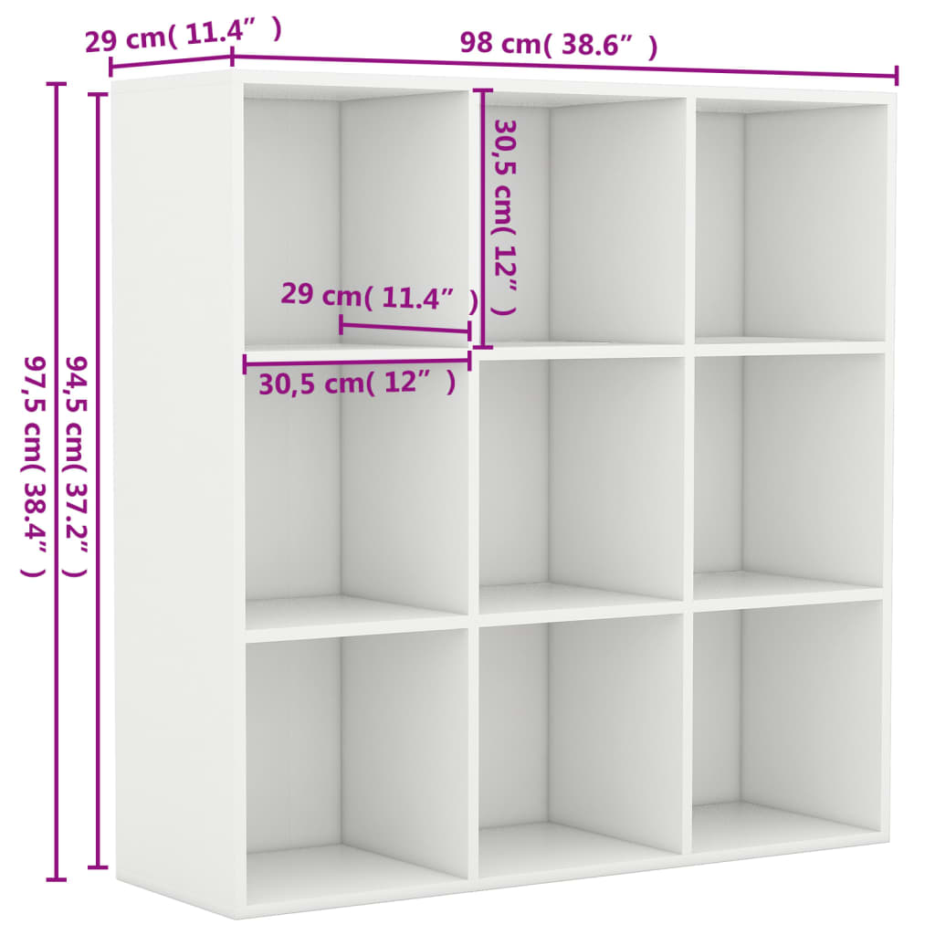 Bookcase | White | Engineered wood | Medium | Bookcase | Rectangular