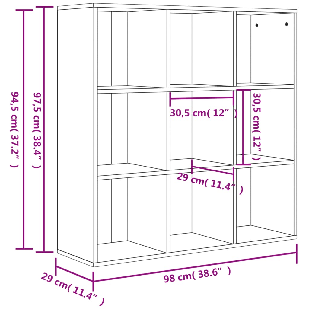 Bookcase | Concrete grey | Engineered wood | Medium | Storage | Bookcase