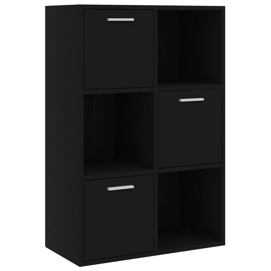 vidaXL Storage Cabinet Black 60x29.5x90 cm Engineered Wood