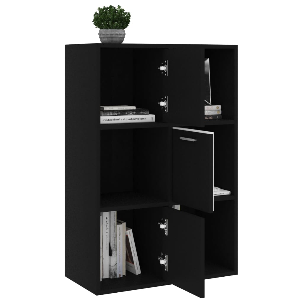 vidaXL Storage Cabinet Black 60x29.5x90 cm Engineered Wood