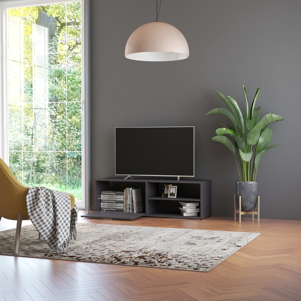 vidaXL TV Cabinet Grey 120x34x37 cm Engineered Wood