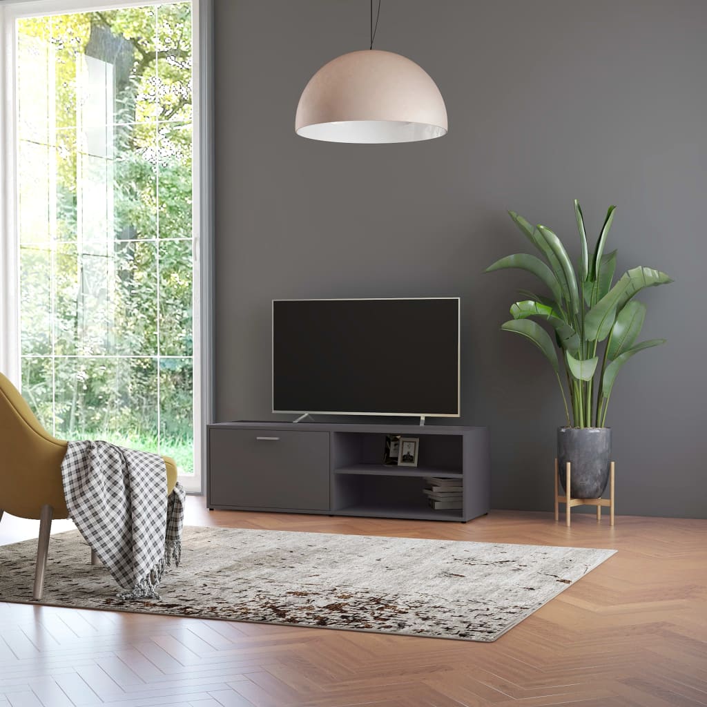 vidaXL TV Cabinet Grey 120x34x37 cm Engineered Wood