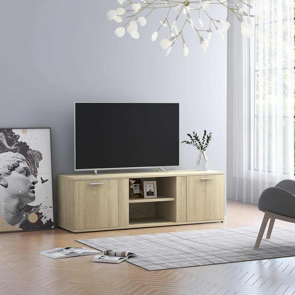 801164 vidaXL TV Cabinet Sonoma Oak 120x34x37 cm Engineered Wood