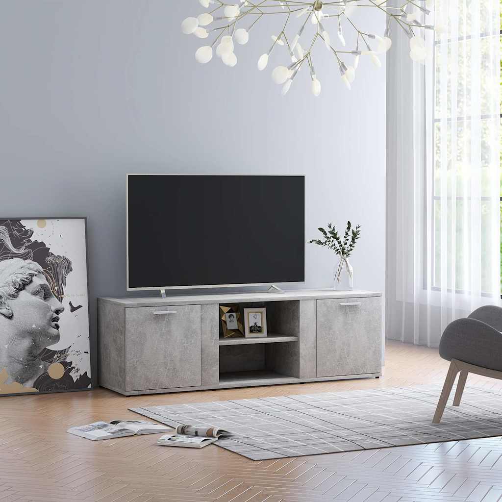 801165 vidaXL TV Cabinet Concrete Grey 120x34x37 cm Engineered Wood