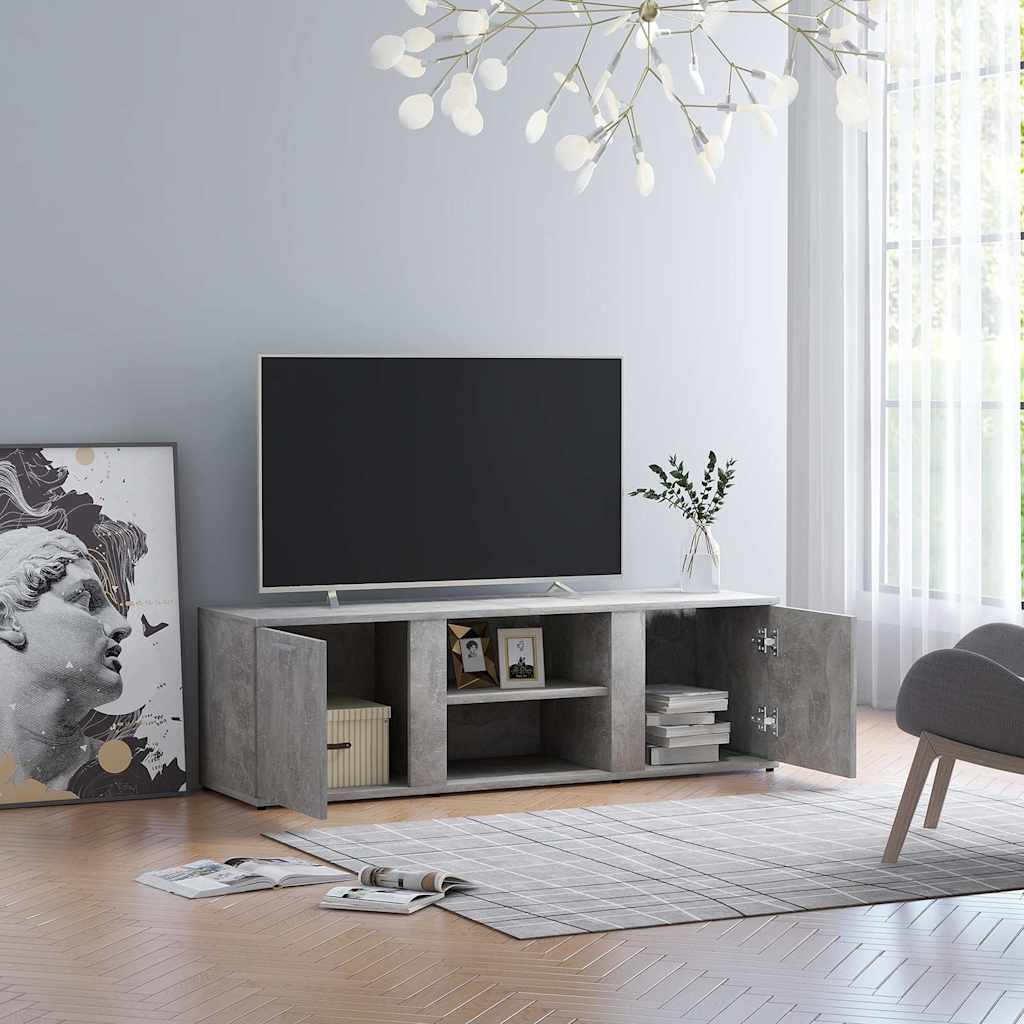 801165 vidaXL TV Cabinet Concrete Grey 120x34x37 cm Engineered Wood