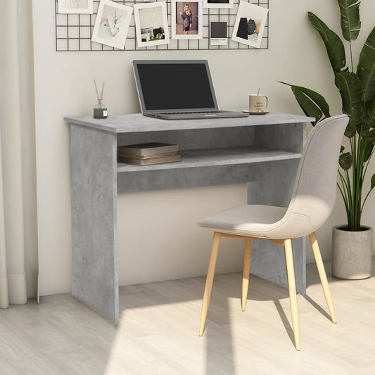 vidaXL Desk Concrete Grey 90x50x74 cm Engineered Wood